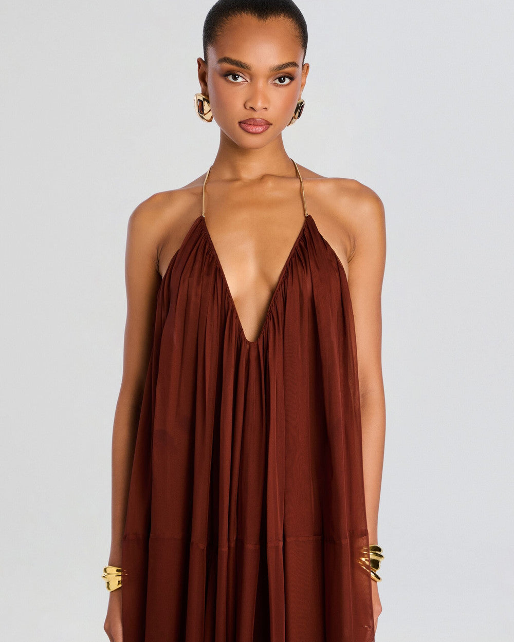 Lena Langes Chiffon Abendkleid