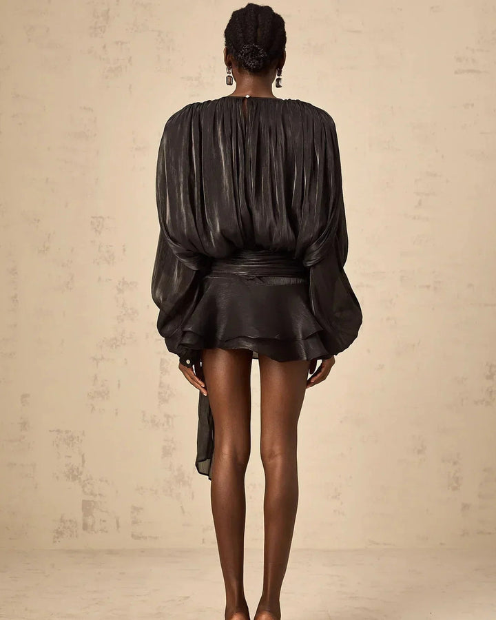 Lena Fließendes Kurzkleid Gürtel