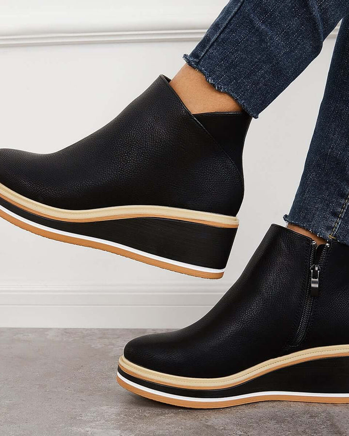 Lena Keilabsatz Stiefeletten Reißverschluss