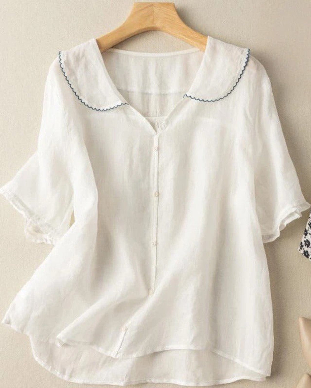 Kristi Bluse Damen Knopfdetail Vintage