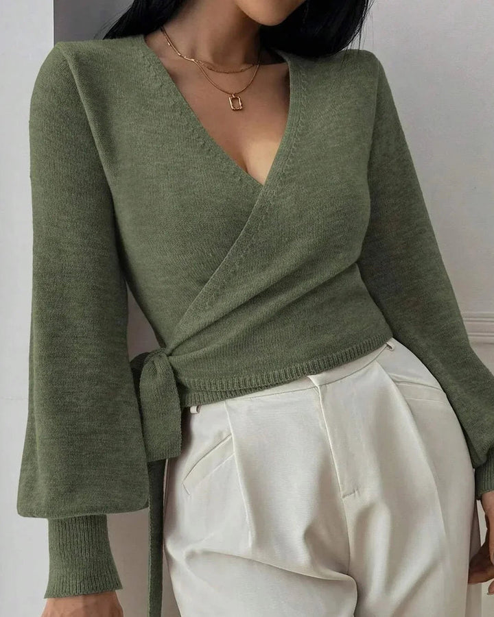Lena Wickelpullover mit Bindegürtel
