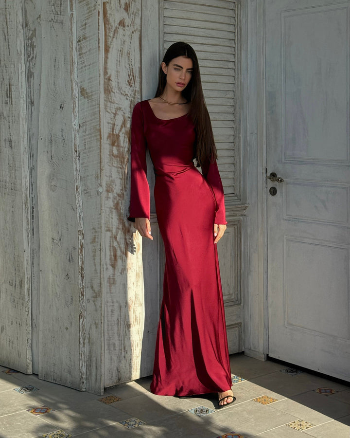 Alina Langärmliges Maxikleid Elegant