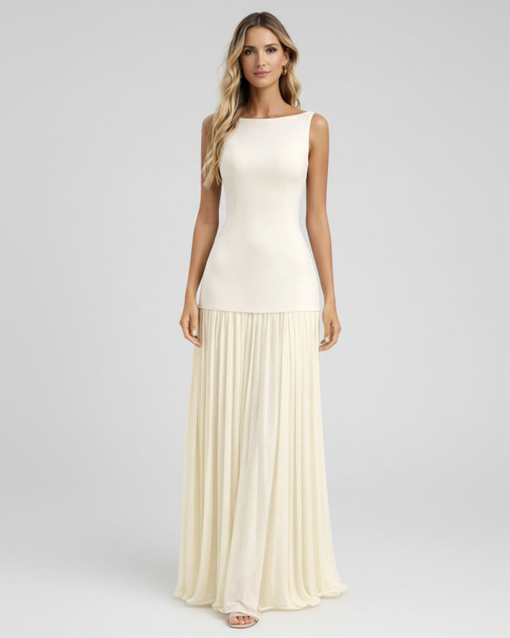 Eline Elegantes Plissee Maxikleid