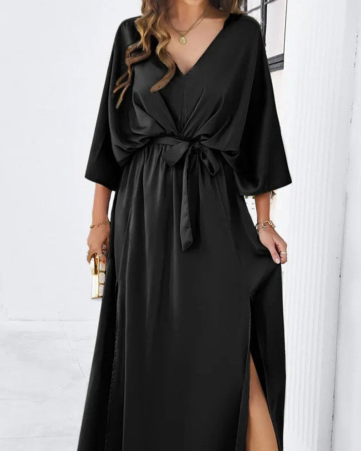 Emma Sommer Maxikleid Damen V-Ausschnitt