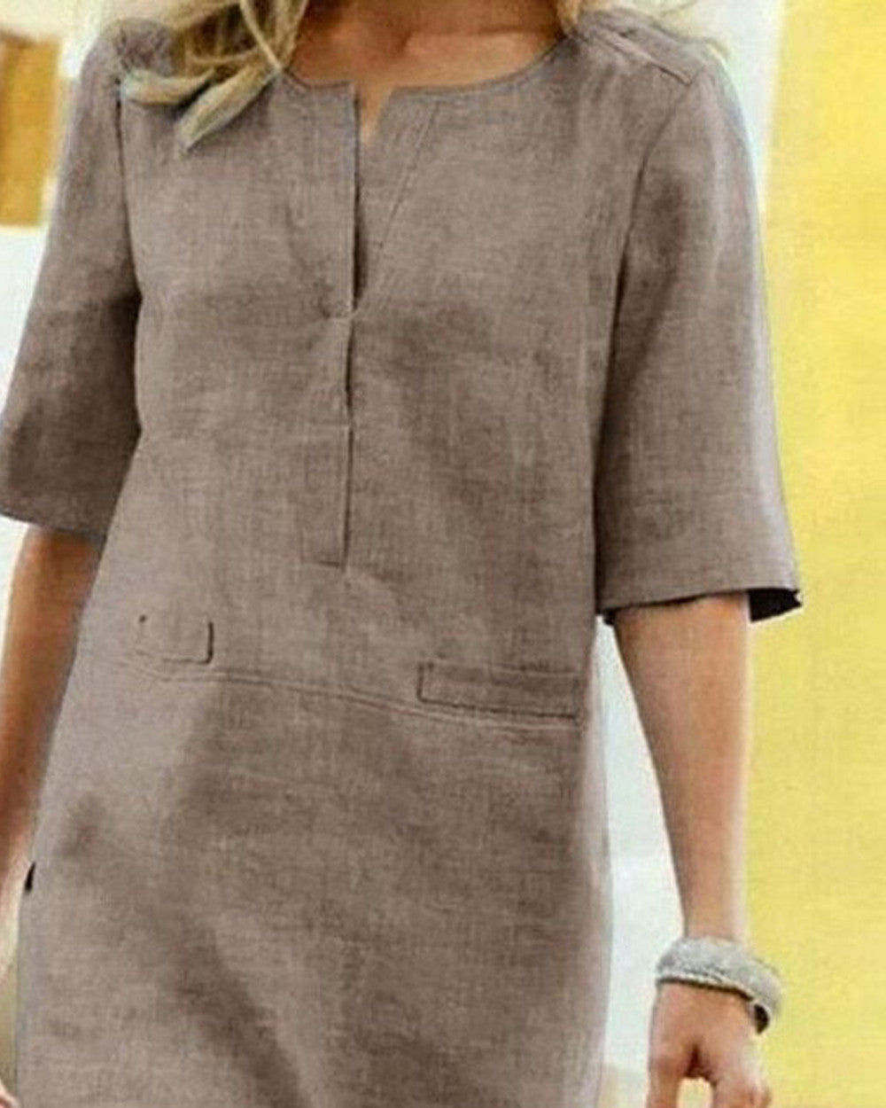 Anaïs Baumwoll-Misch Kleid Kurze Ärmel