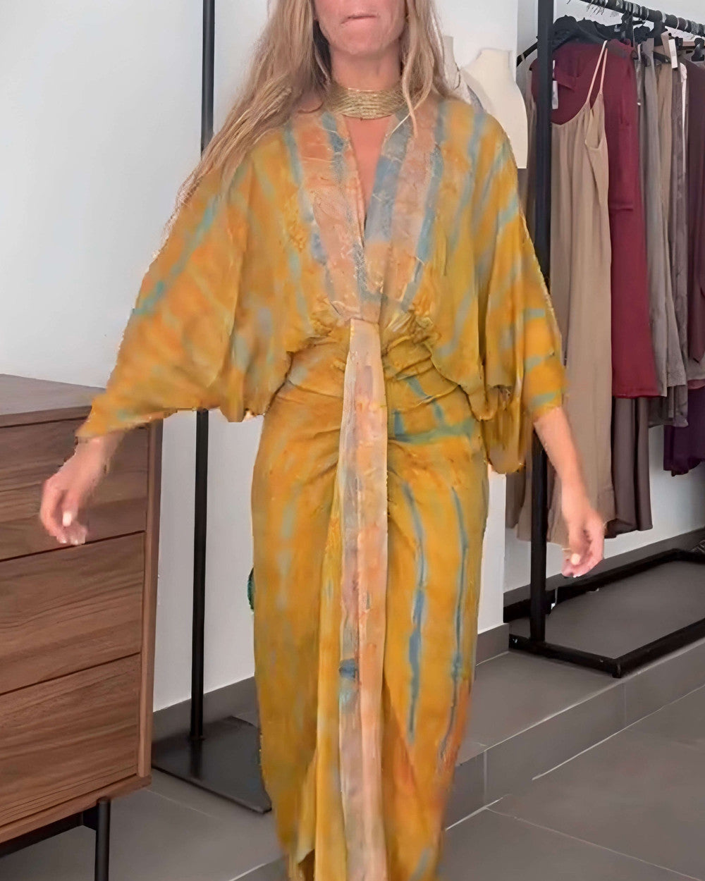 Mia Kimono Sommerkleid Bedruckt