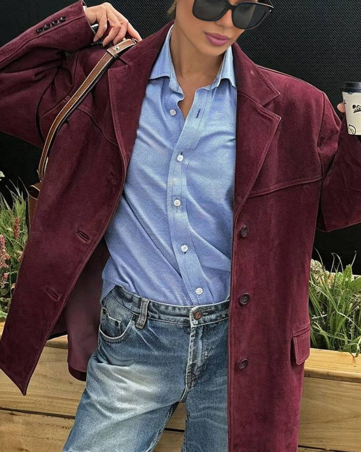 Lena Wildleder Sakko Jacke Damen