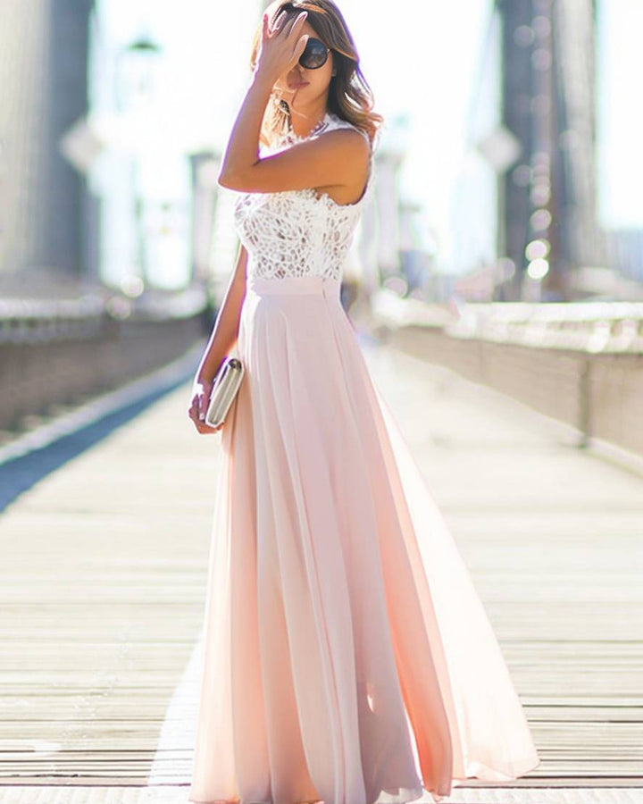 Lena Langes Spitzenkleid Chiffon