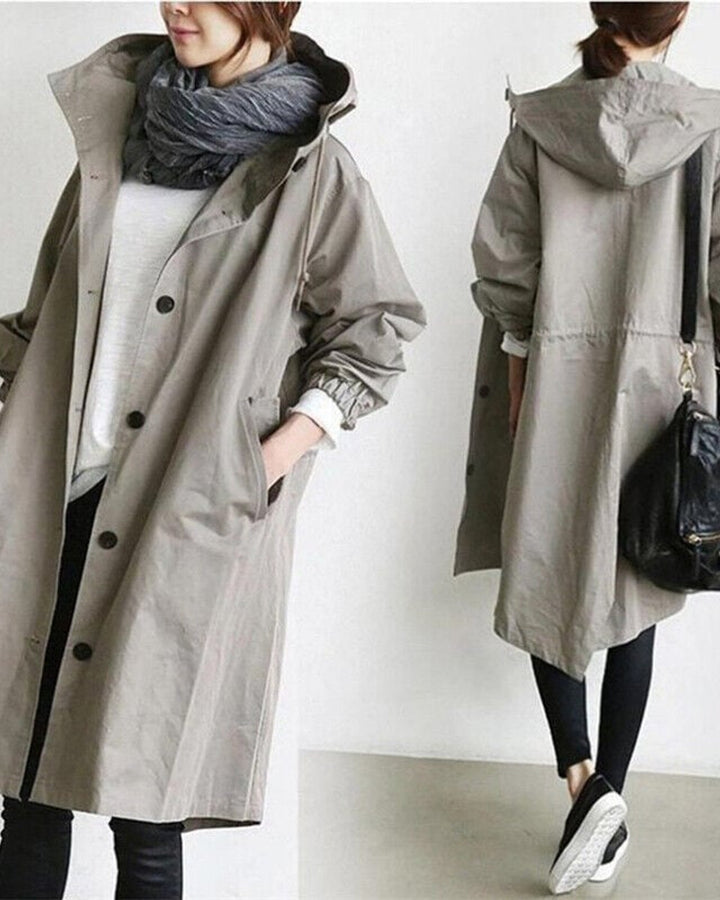 Alina Damen Trenchcoat mit Kapuze