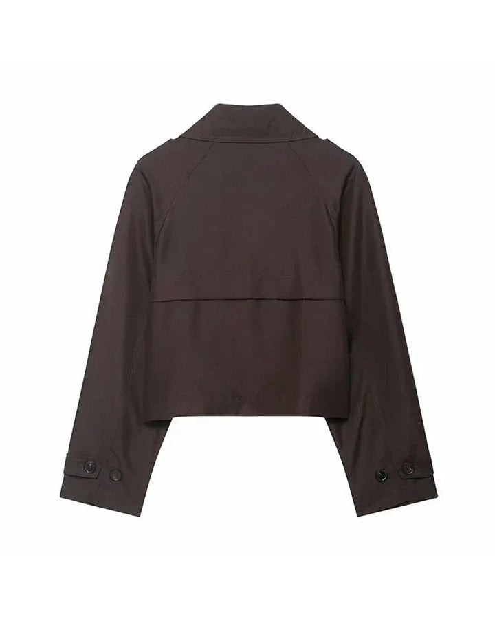 Emma Kurzer Trenchcoat Damen Zweireihig