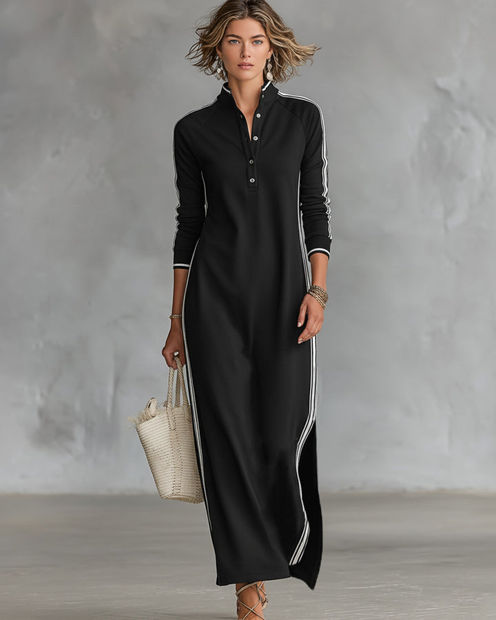 Lena Knopfleiste Kleid Besatz