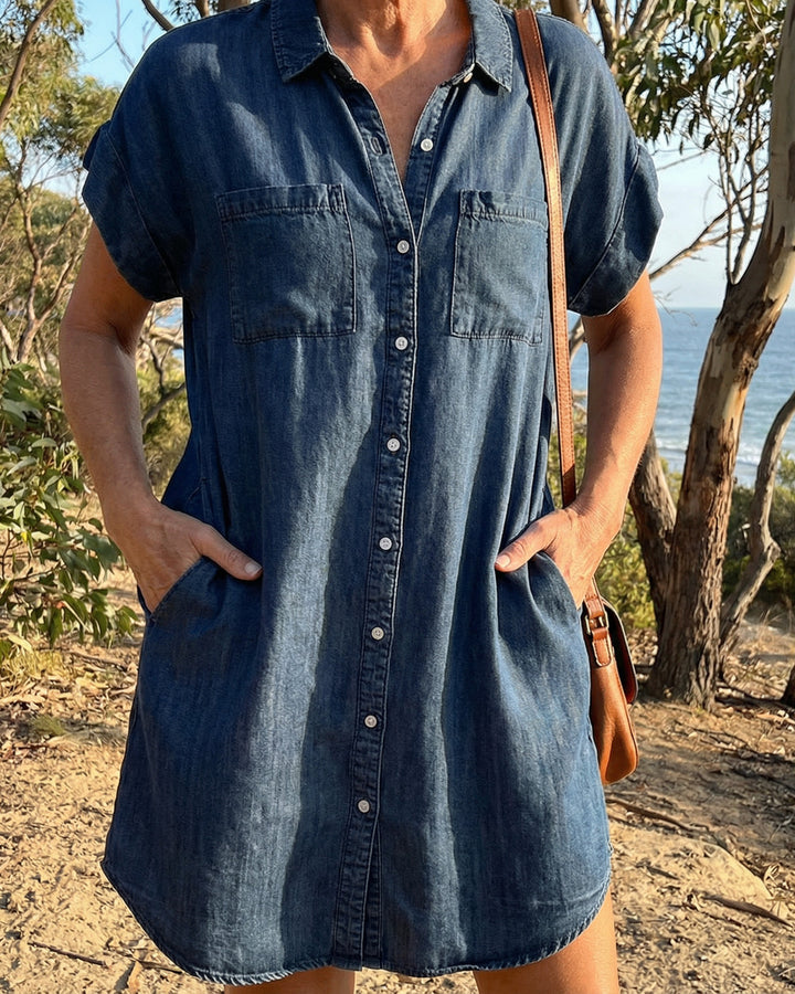 Sofia Jeanskleid Druck Damen Freizeitkleid