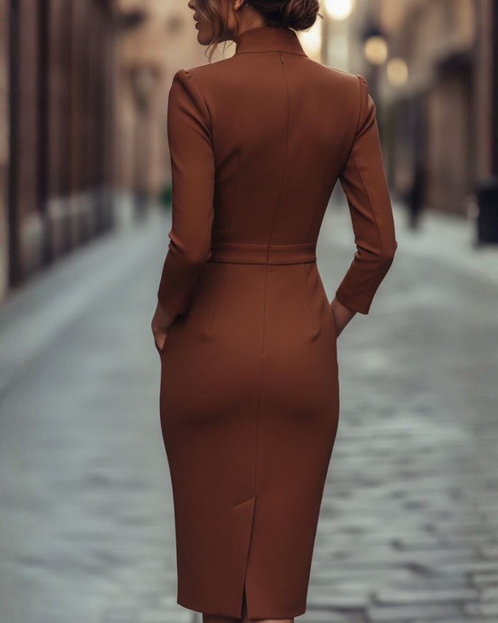 Lena Elegantes Etuikleid mit Gürtel
