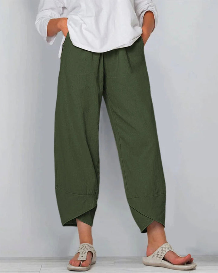 Netha Weite Leinenhose Damen Luftig