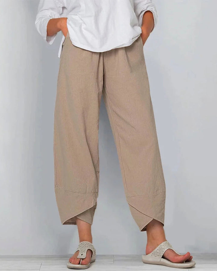 Netha Weite Leinenhose Damen Luftig