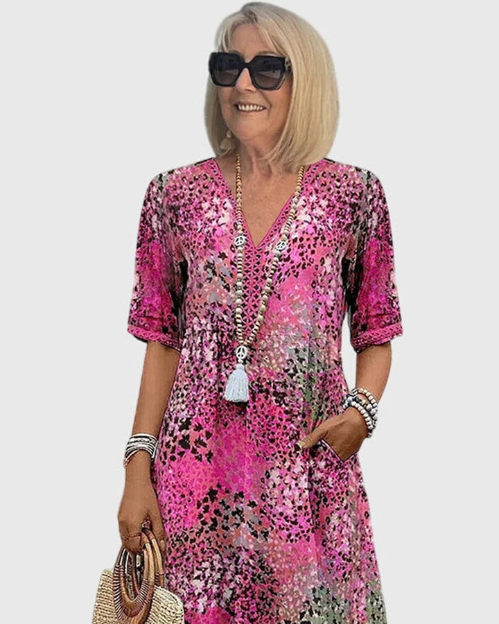 Bella Blumiges Midi Kleid Damen