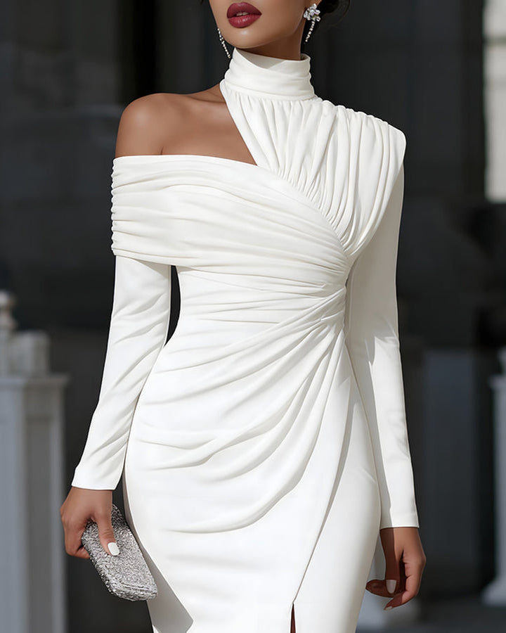 Alina asymmetrisches Abendkleid lang