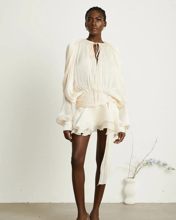 Lena Fließendes Kurzkleid Gürtel