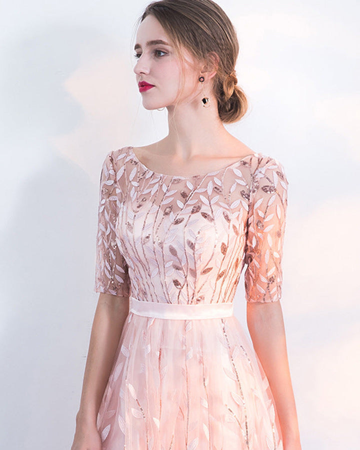 Nina Langes Abendkleid Rundhals Damen