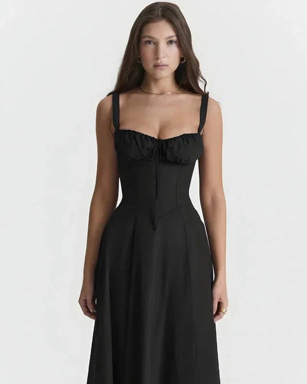 Linsay Elegantes Schnürkleid mit Schlitz
