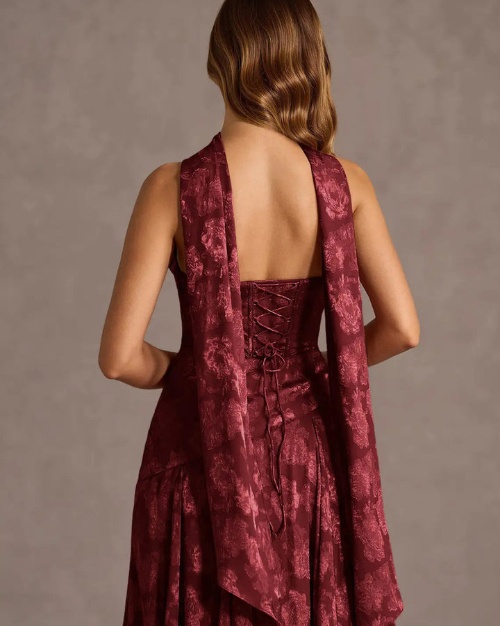 Gabriela Weinrotes Maxikleid Lang