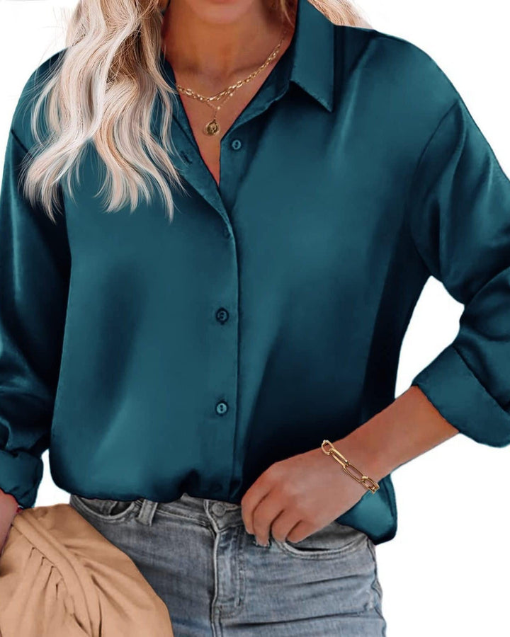 Lena Seidenbluse Knopfleiste Damen