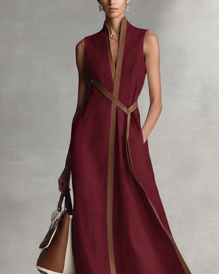 Lena Ärmelloses Leinen Sommerkleid