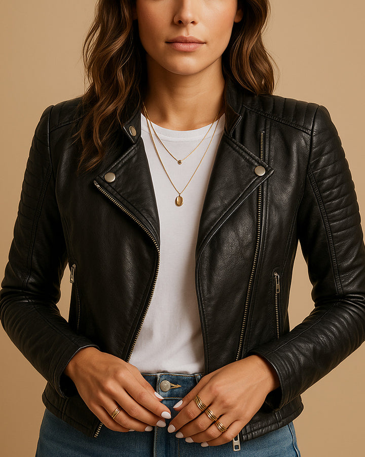 Avalon Kunstleder Jacke Kragen Damen