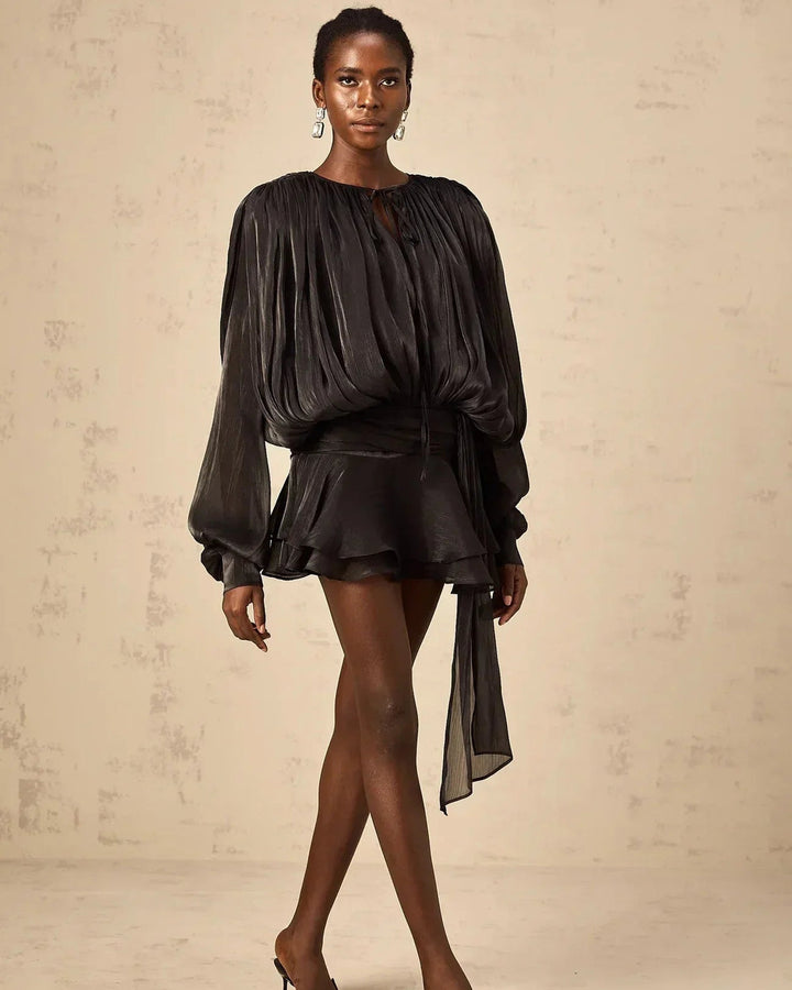 Lena Fließendes Kurzkleid Gürtel