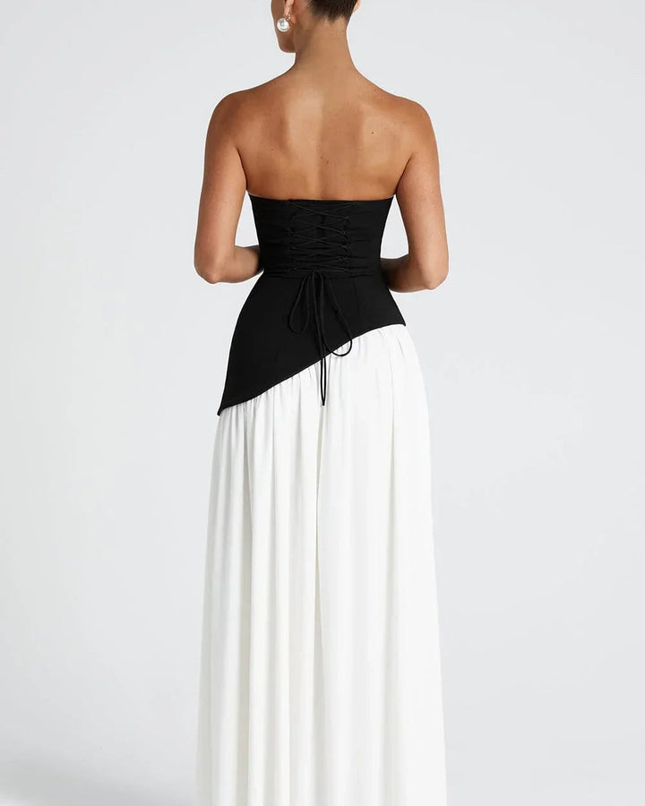 Alina Langes Korsett Abendkleid Schlitz