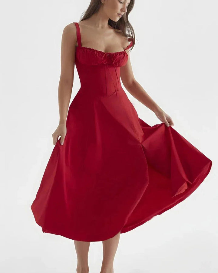 Linsay Elegantes Schnürkleid mit Schlitz