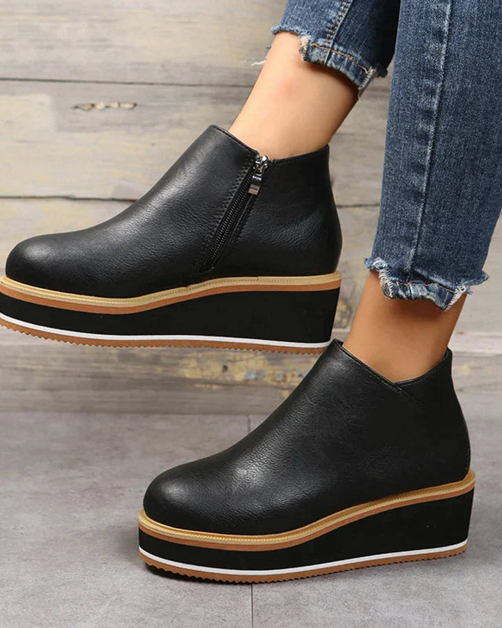 Lena Keilabsatz Stiefeletten Reißverschluss