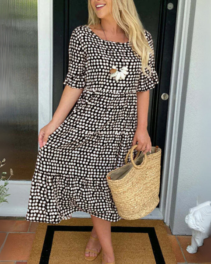 Aisha Gestuftes Midi Kleid Damen