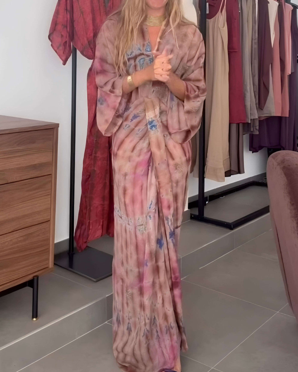 Mia Kimono Sommerkleid Bedruckt