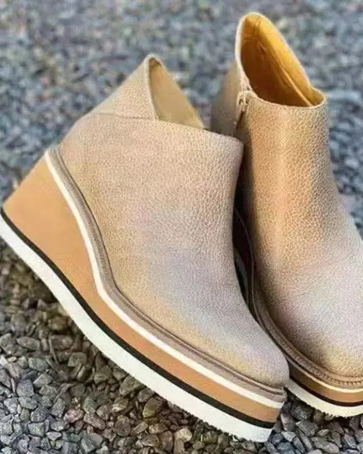 Lena Keilabsatz Stiefeletten Reißverschluss