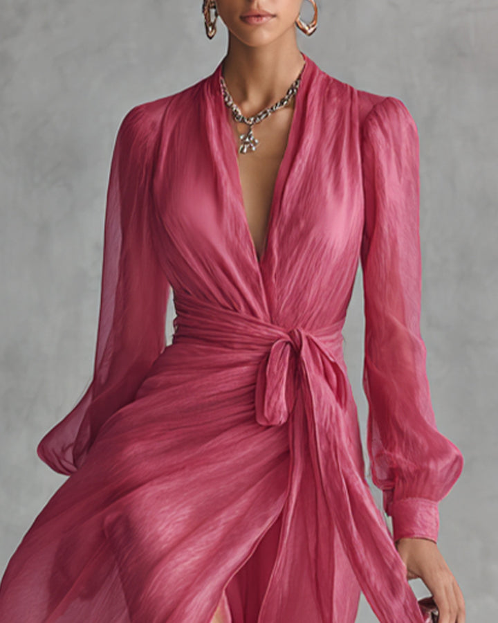 Lena Langes Abendkleid Perlen Chiffon