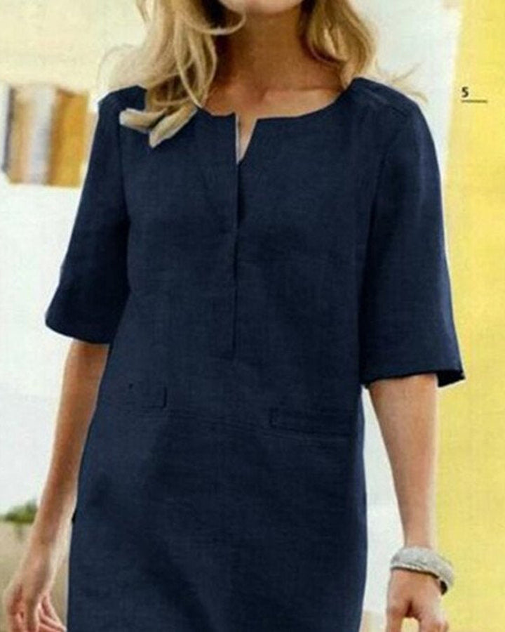 Anaïs Baumwoll-Misch Kleid Kurze Ärmel