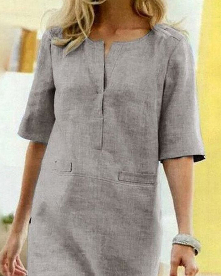 Anaïs Baumwoll-Misch Kleid Kurze Ärmel