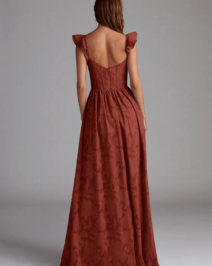 Denisse Terrakotta Brautjungfernkleid