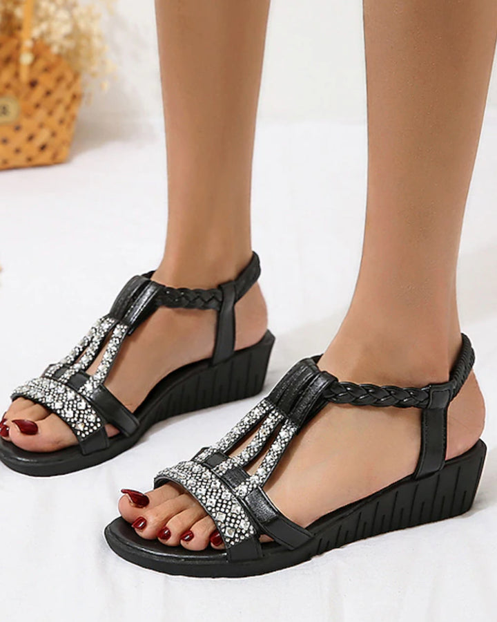 Sara Keilsandalen Strass Glitzer Damen