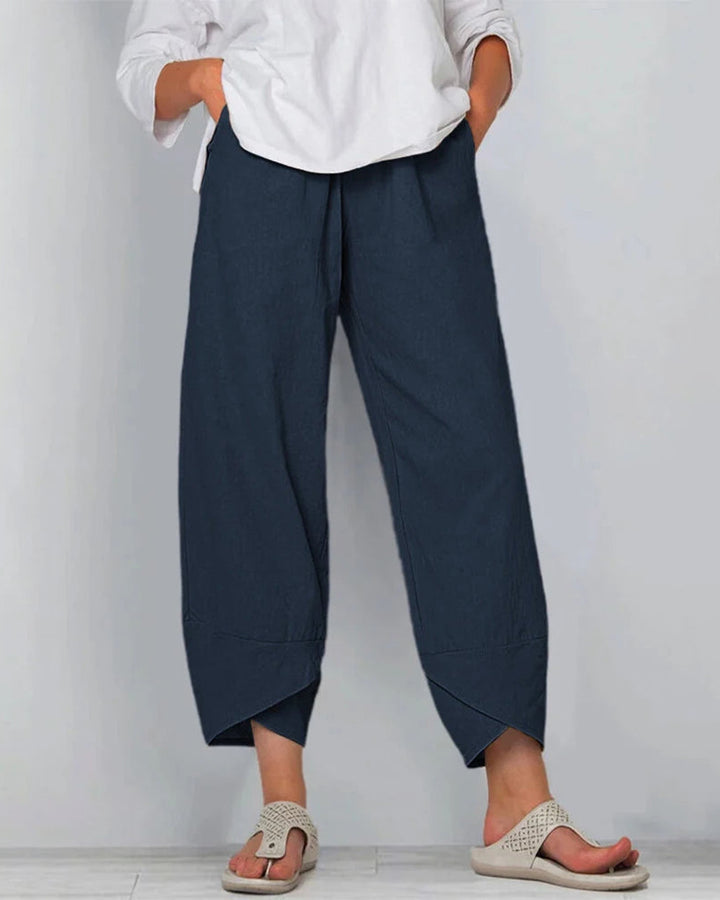 Netha Weite Leinenhose Damen Luftig