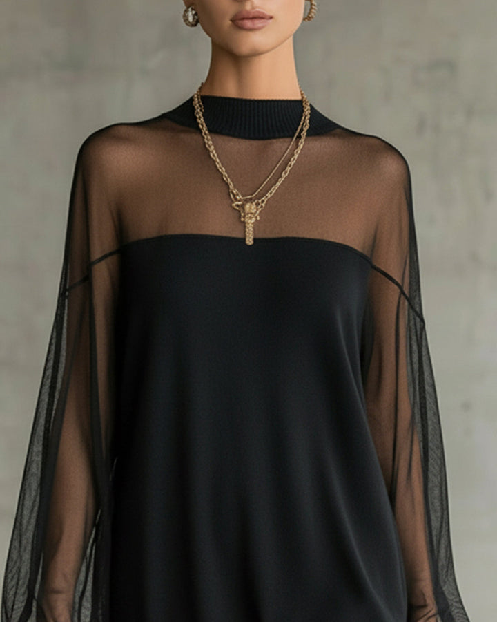 Lena Netz Minikleid Hochkragen