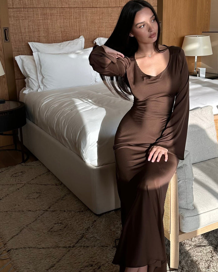 Alina Langärmliges Maxikleid Elegant