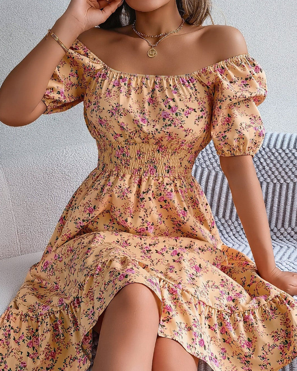 Lena Blumenkleid Rüschen Hochzeit