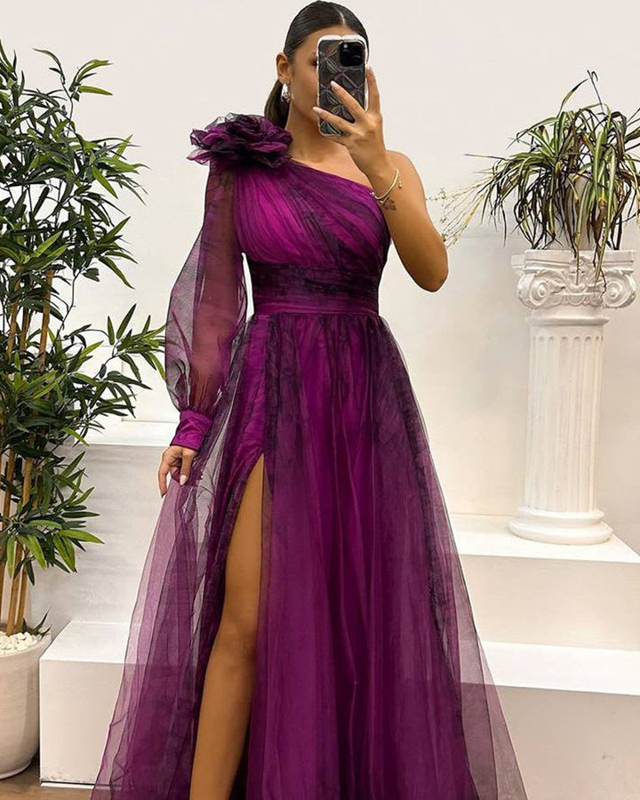 Lena Langes Abendkleid Blumenmuster Tüll