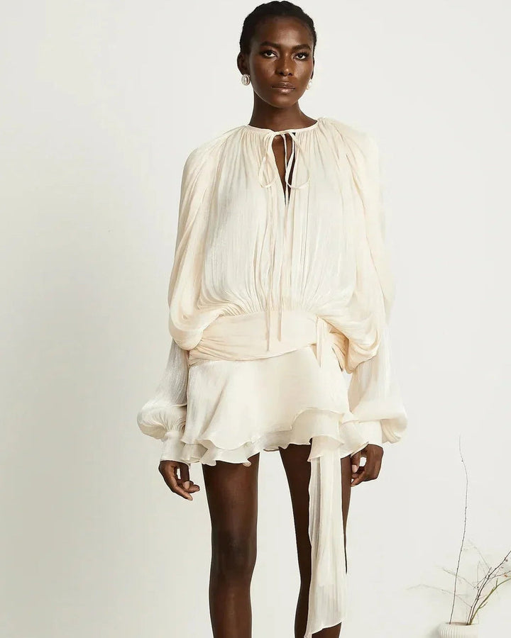 Lena Fließendes Kurzkleid Gürtel