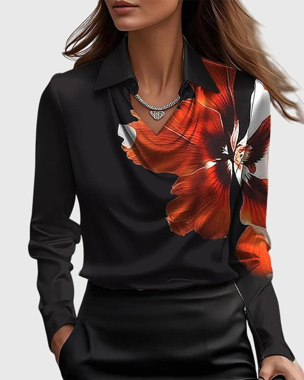 Lena Elegante Bluse Langarm Damen
