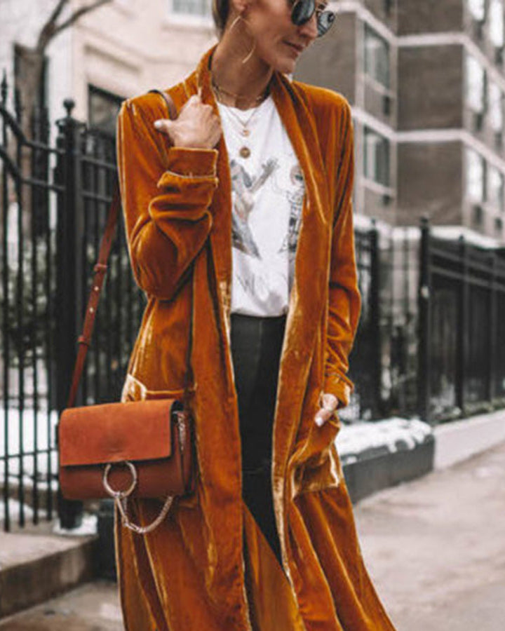 Lena Samtiger Kimono Mantel Damen