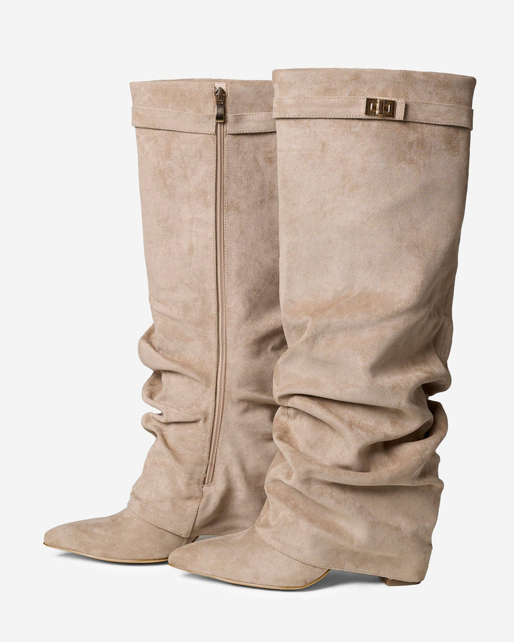 Lavista Wildleder Kniestiefel Beige