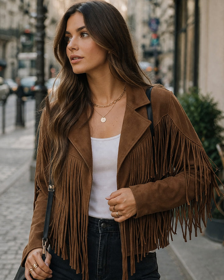 Nina Wildlederjacke Fransen